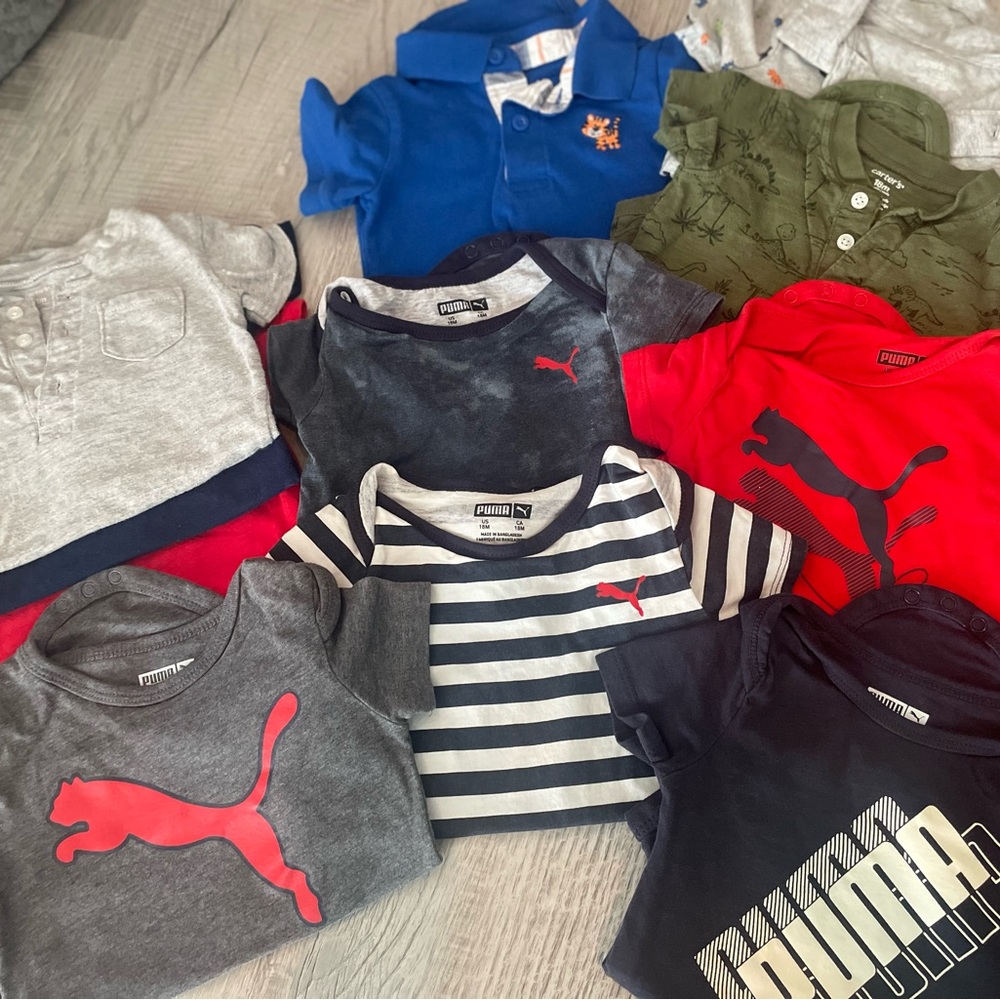 Puma Kids' T-Shirts - Red, Blue, Gray, Green